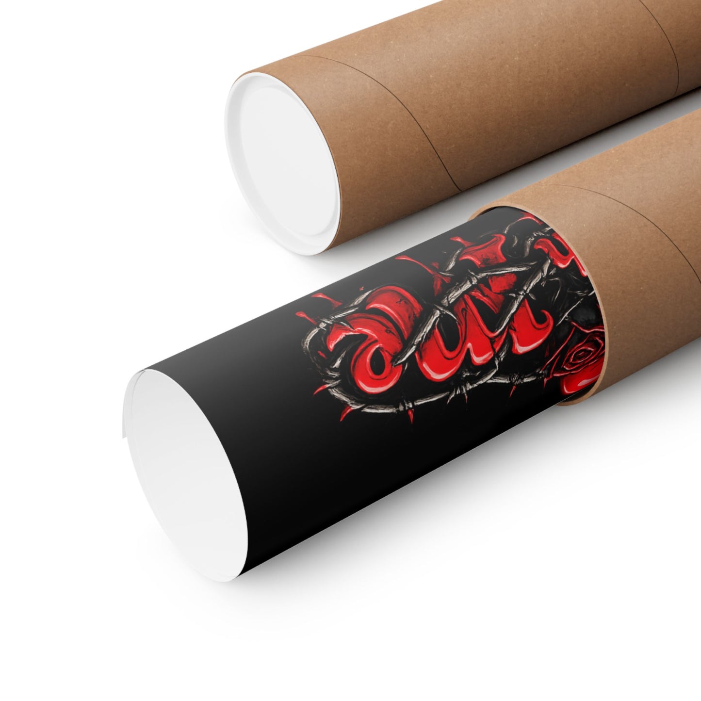 Stay With Me Matte Poster — Gothic Red Heart Romance Wall Art